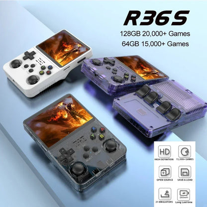 R36S Retro Handheld Game Console 64GB 128GB